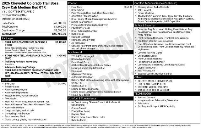 New 2026 Chevrolet Colorado Trail Boss AWD/4WD image 4