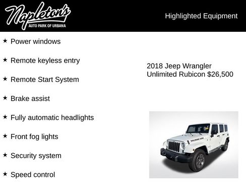 Used 2018 Jeep Wrangler Unlimited Rubicon w/ Cold Weather Group image 8