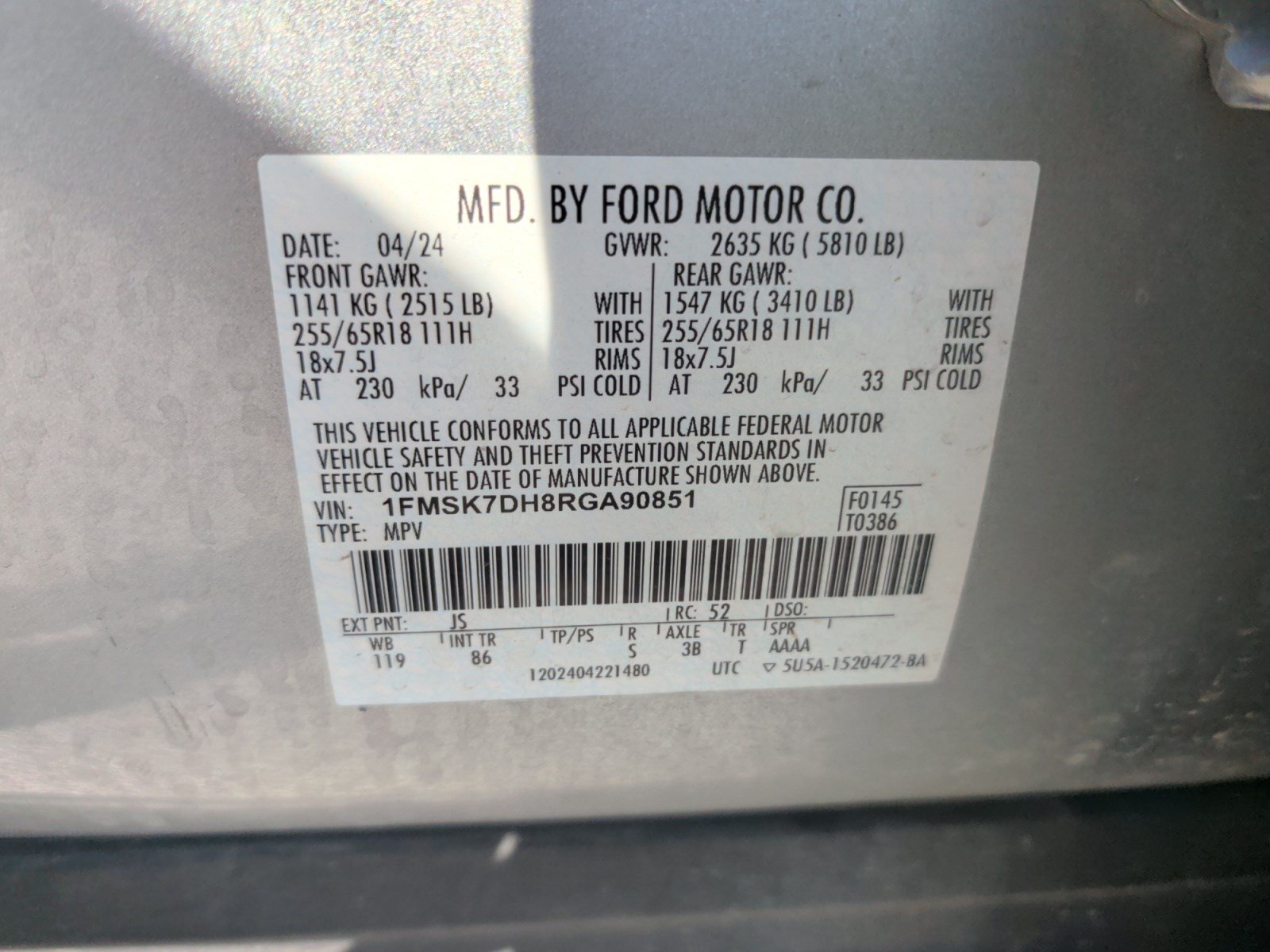Certified 2024 Ford Explorer XLT RWD image 24