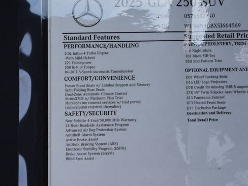 New 2025 Mercedes-Benz GLA 250 GLA 250 image 46