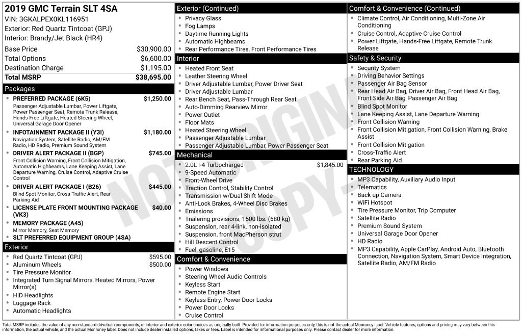 Used 2019 GMC Terrain SLT w/ Preferred Package FWD image 7