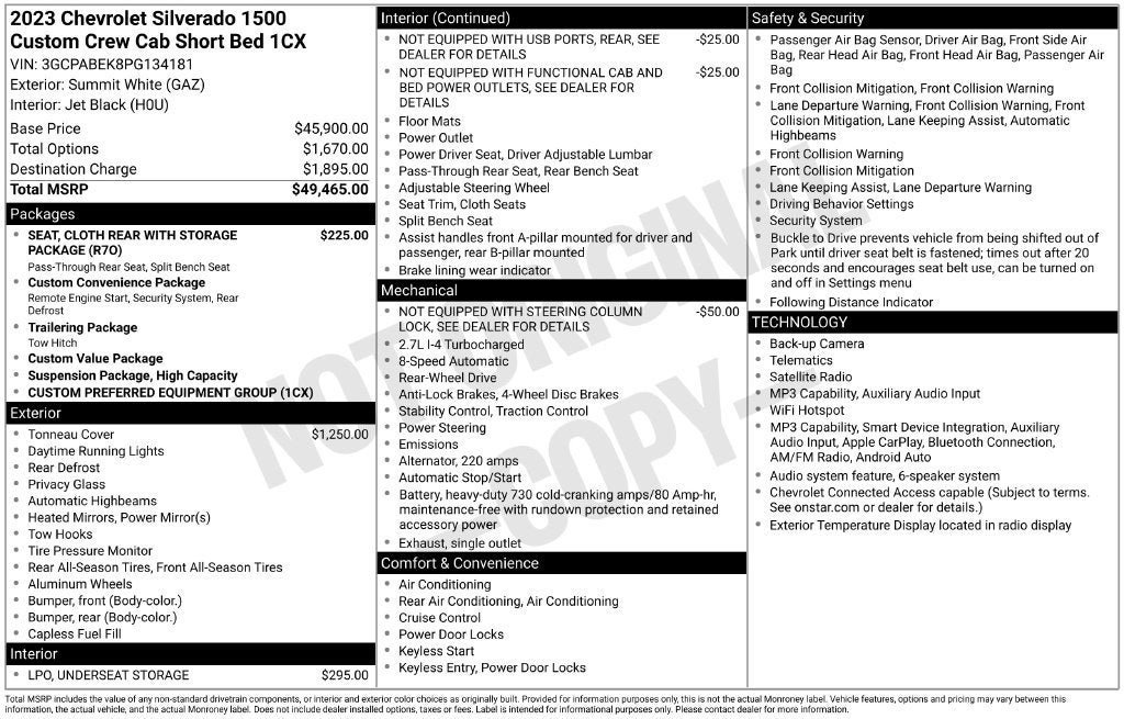 Used 2023 Chevrolet Silverado 1500 Custom RWD image 5