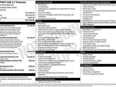 Used 2015 INFINITI Q50 Premium w/ Technology Package image 18