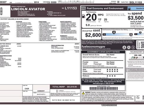 Used 2025 Lincoln Aviator Reserve w/ Equipment Group 201A AWD/4WD image 1