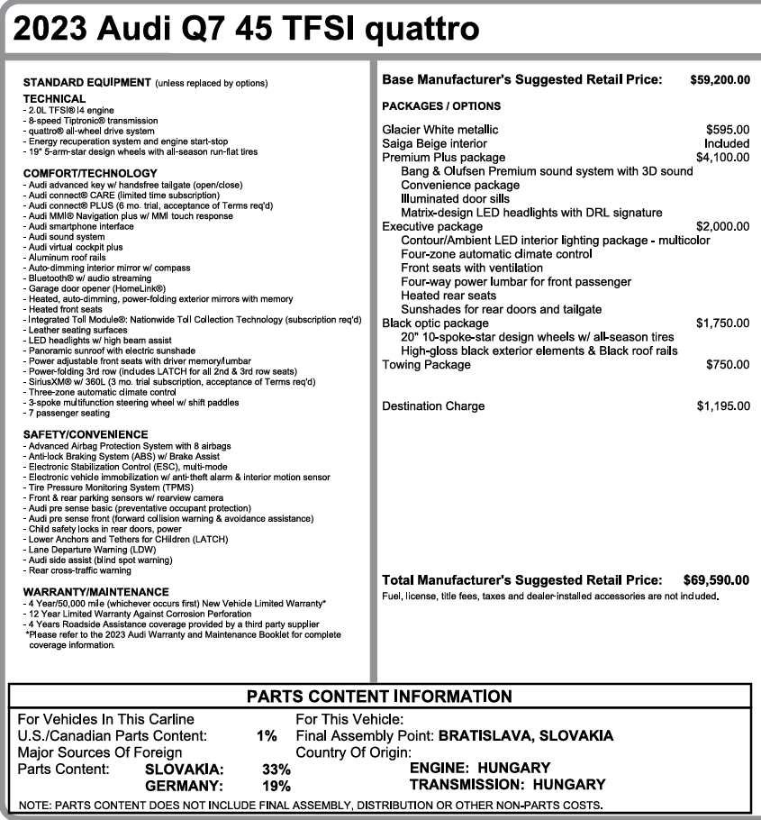 Used 2023 Audi Q7 2.0T Premium Plus AWD/4WD image 3