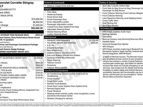 Used 2024 Chevrolet Corvette Stingray Preferred Cpe w/ Stealth Interior Trim Package RWD image 9