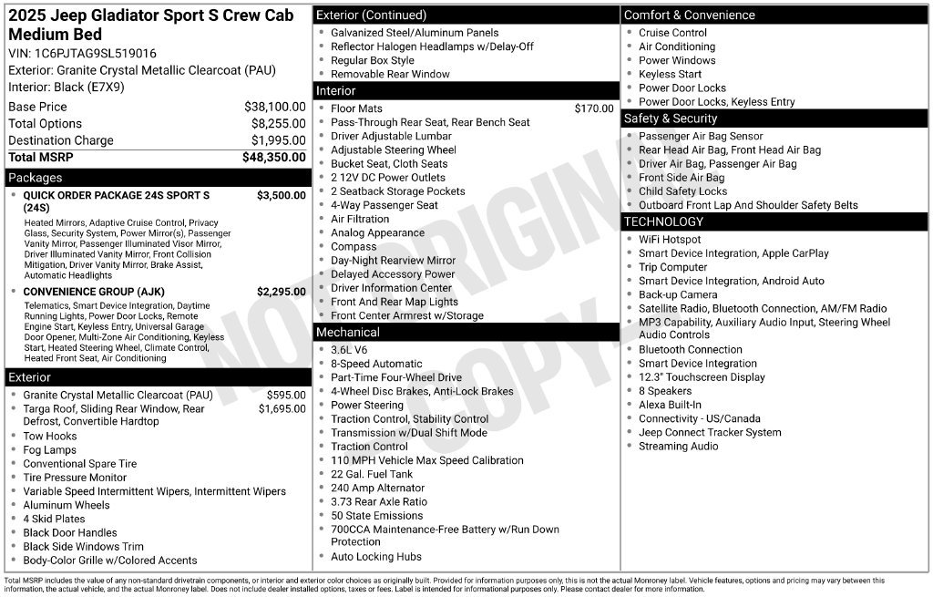 Used 2025 Jeep Gladiator Sport AWD/4WD image 8