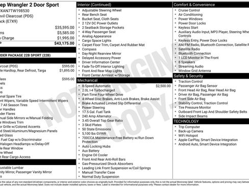 New 2026 Jeep Wrangler Sport image 3