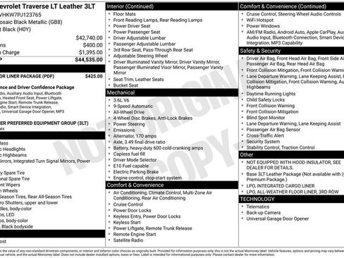 Used 2023 Chevrolet Traverse LT w/ LPO, Floor Liner Package AWD/4WD image 4