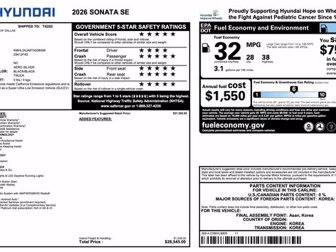 Used 2026 Hyundai Sonata SE FWD image 3