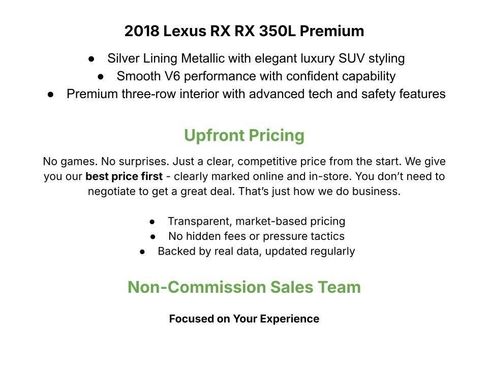 Used 2018 Lexus RX 350L AWD image 3