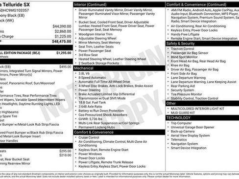 Used 2021 Kia Telluride SX w/ Nightfall Edition Package image 12