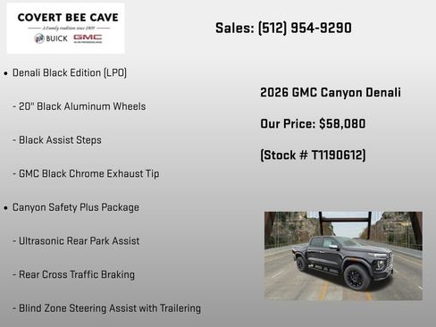 New 2026 GMC Canyon Denali w/ LPO, Denali Black Edition AWD/4WD image 36