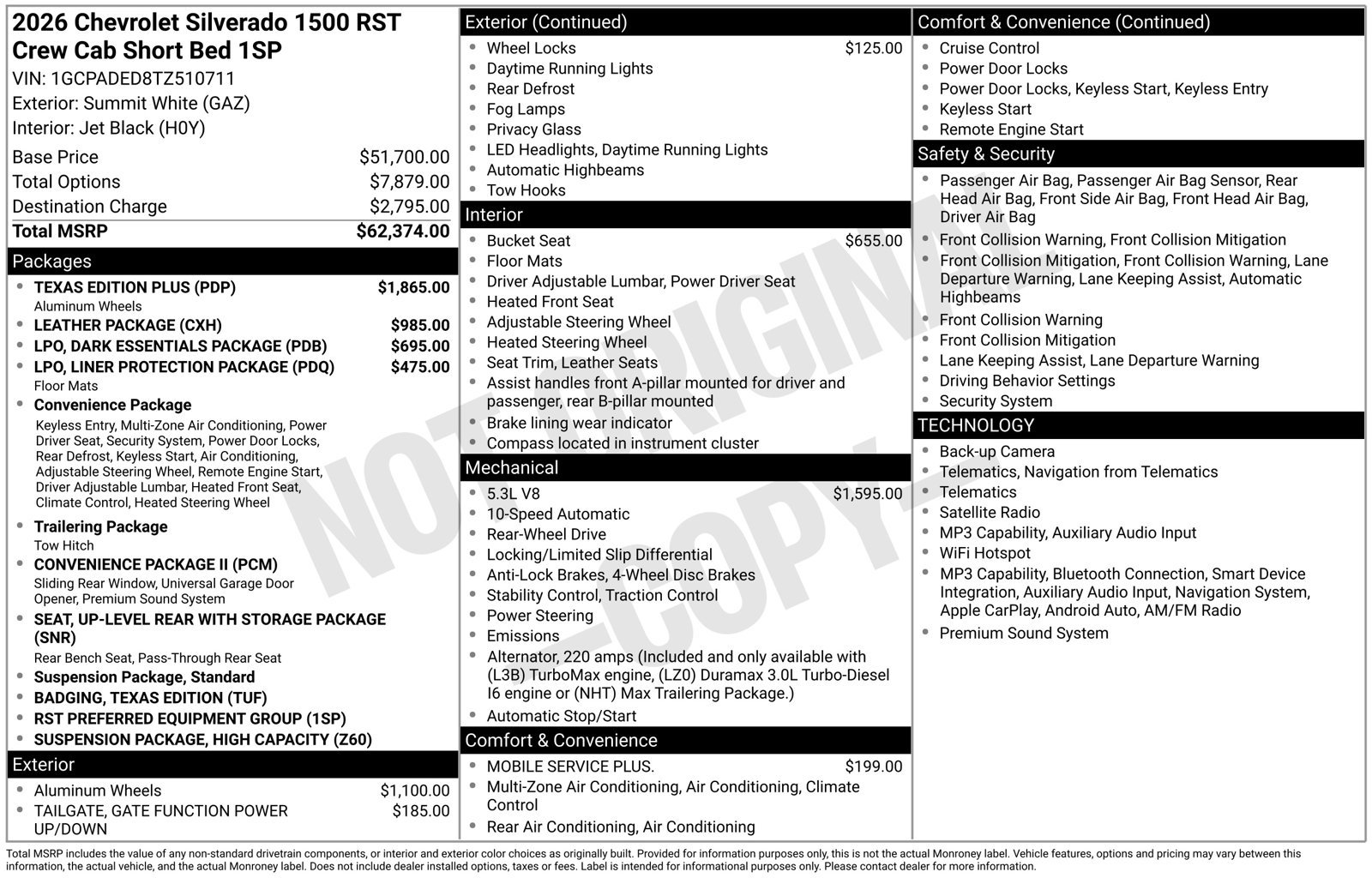 New 2026 Chevrolet Silverado 1500 RST w/ Texas Edition Plus RWD image 10
