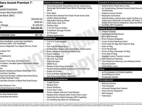 Used 2025 Subaru Ascent Premium w/ Premium Package image 3