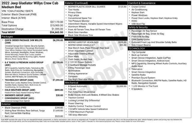 Used 2022 Jeep Gladiator Sport AWD/4WD image 2