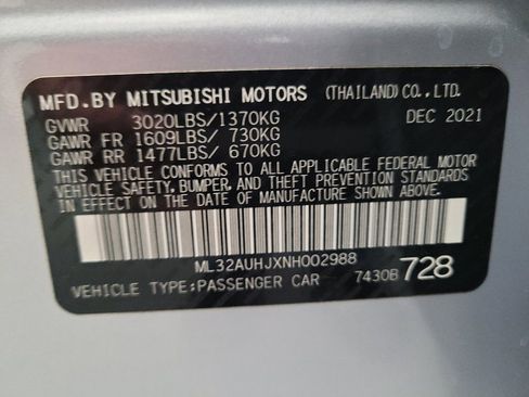 Used 2022 Mitsubishi Mirage ES FWD image 33
