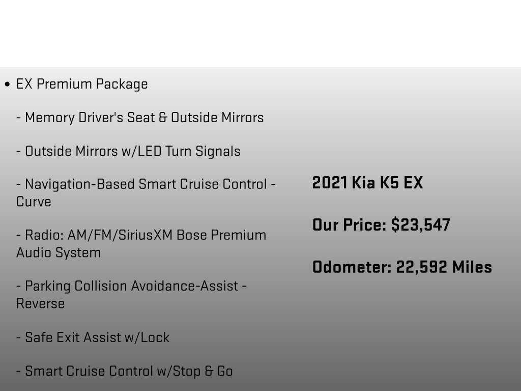 Used 2021 Kia K5 EX w/ EX Premium Package FWD image 12