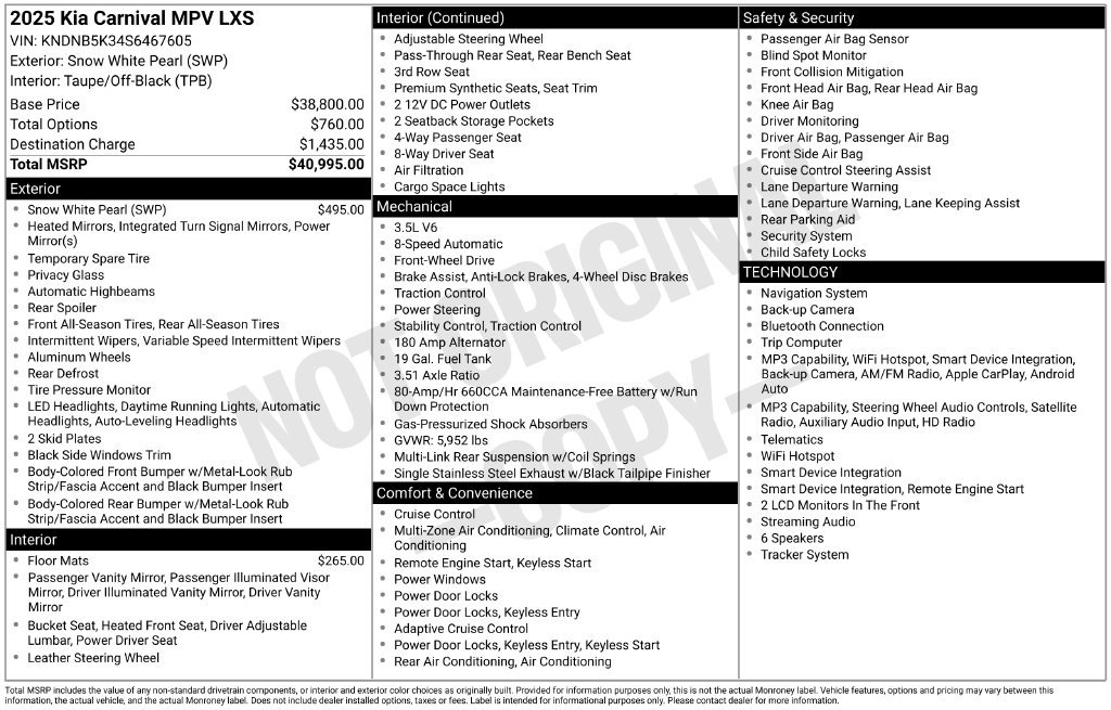 Used 2025 Kia Carnival FWD image 9