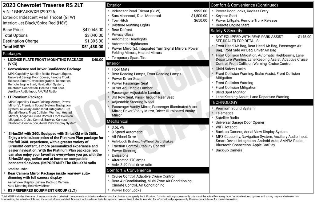 Certified 2023 Chevrolet Traverse RS AWD/4WD image 5