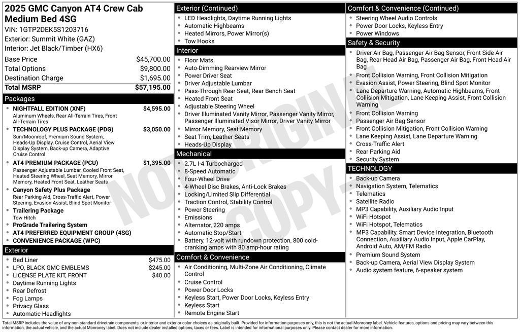 Used 2025 GMC Canyon AT4 w/ Nightfall Edition AWD/4WD image 1