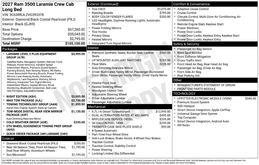 New 2027 RAM 3500 Laramie AWD/4WD image 5
