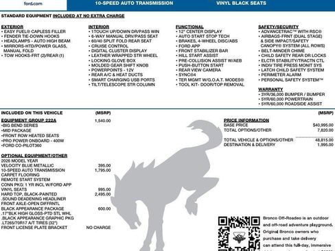 New 2026 Ford Bronco Big Bend image 2