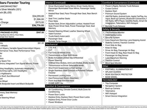 Used 2019 Subaru Forester Touring w/ Popular Package #3 image 32