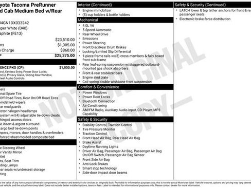 Used 2013 Toyota Tacoma PreRunner w/ Convenience Pkg RWD image 4