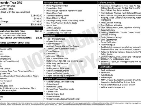 New 2026 Chevrolet Trax RS w/ Driver Confidence Package FWD image 25