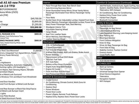 Certified 2025 Audi A5 2.0T Premium w/ Convenience Package AWD/4WD image 32