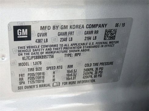 Certified 2019 Chevrolet Trax LT w/ LT Convenience Package image 32