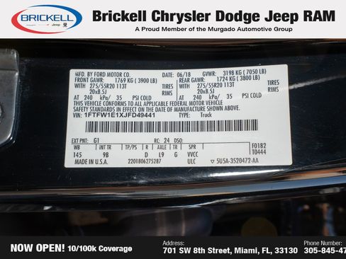 Used 2018 Ford F150 Platinum w/ Equipment Group 701A Luxury image 36