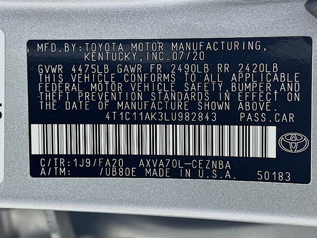 Used 2020 Toyota Camry LE FWD image 31