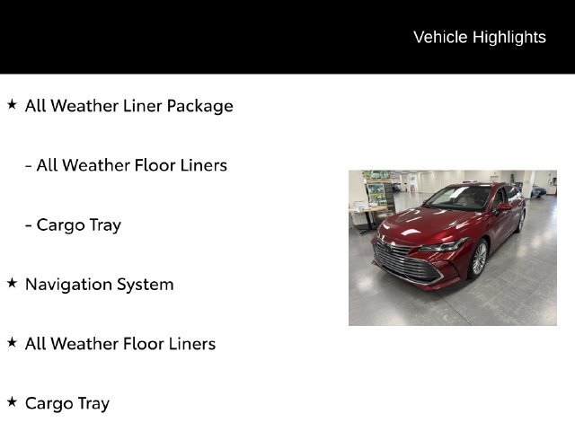 Certified 2019 Toyota Avalon Limited w/ All Weather Liner Package FWD image 7