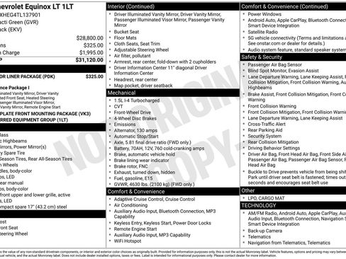 Used 2026 Chevrolet Equinox LT w/ LPO, Floor Liner Package FWD image 15