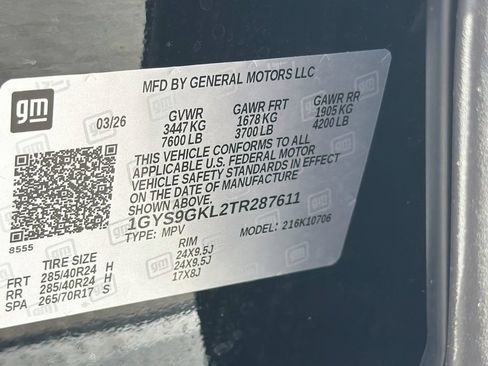 Certified 2026 Cadillac Escalade Platinum Sport w/ LPO, ONYX Package AWD/4WD image 47