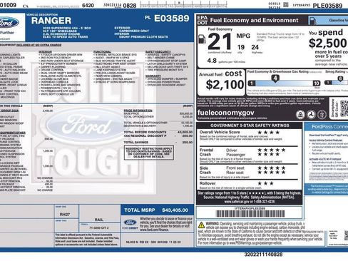 Certified 2023 Ford Ranger XLT w/ Equipment Group 302A High image 3