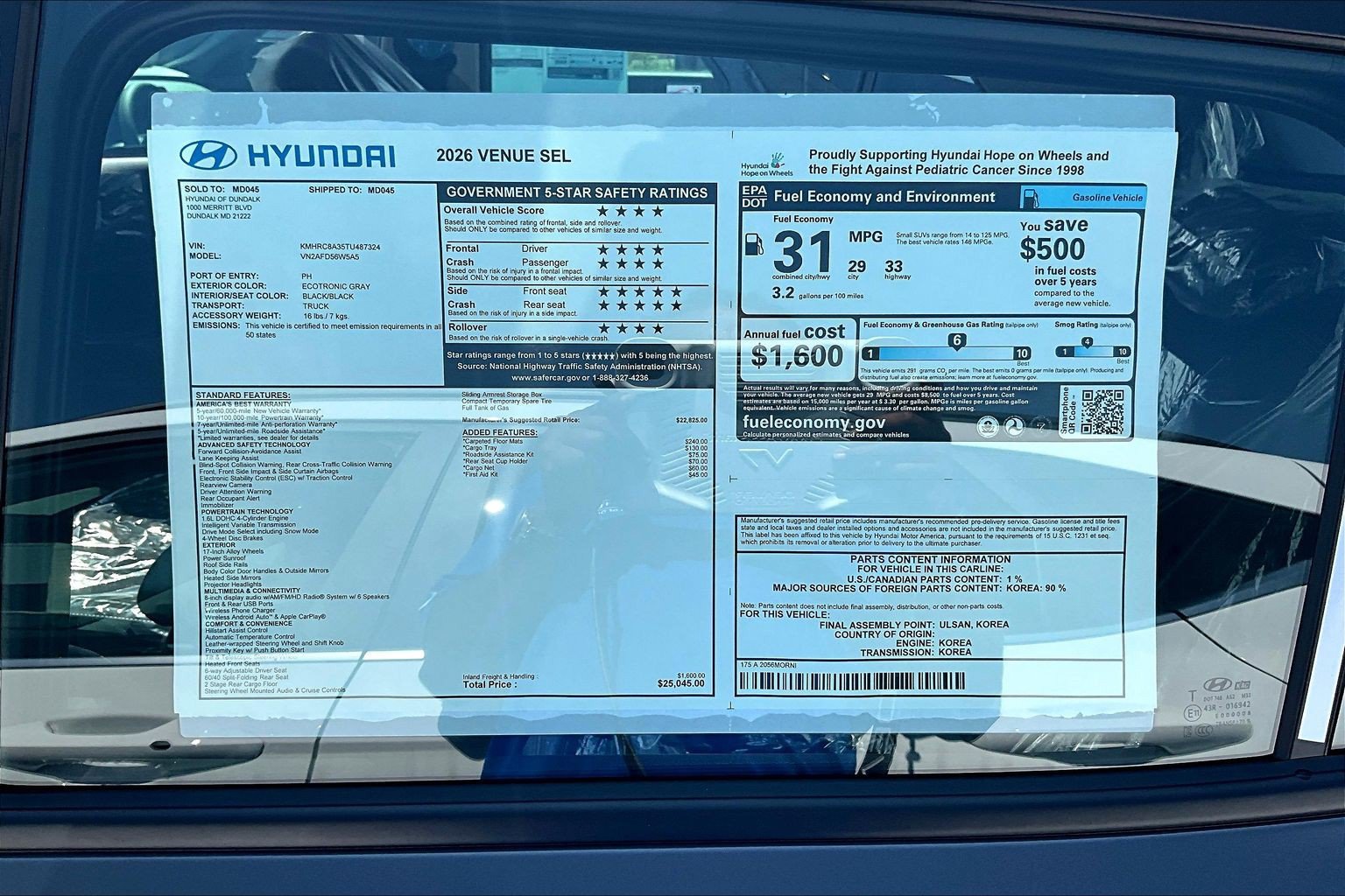 New 2026 Hyundai Venue SEL FWD image 14