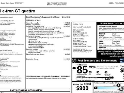 Used 2024 Audi e-tron GT Premium Plus w/ Performance Package image 5