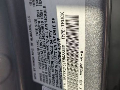 Used 2019 Honda Ridgeline RTL-T image 31