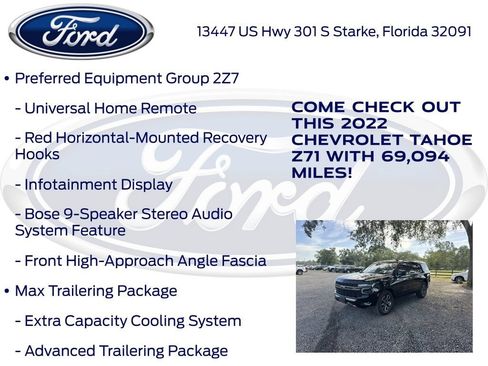 Used 2022 Chevrolet Tahoe Z71 w/ Z71 Off-Road Package AWD/4WD image 21