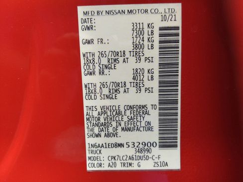 Used 2021 Nissan Titan SV w/ SV Convenience Package AWD/4WD image 33