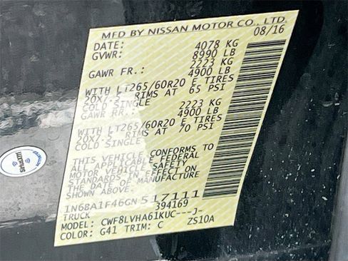 Used 2016 Nissan Titan SL image 32