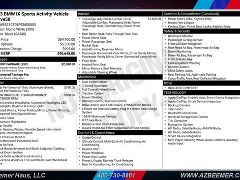 Used 2023 BMW iX xDrive50 w/ Sport Package AWD/4WD image 3
