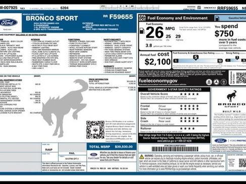 Used 2024 Ford Bronco Sport Outer Banks w/ Tech Package AWD/4WD image 33