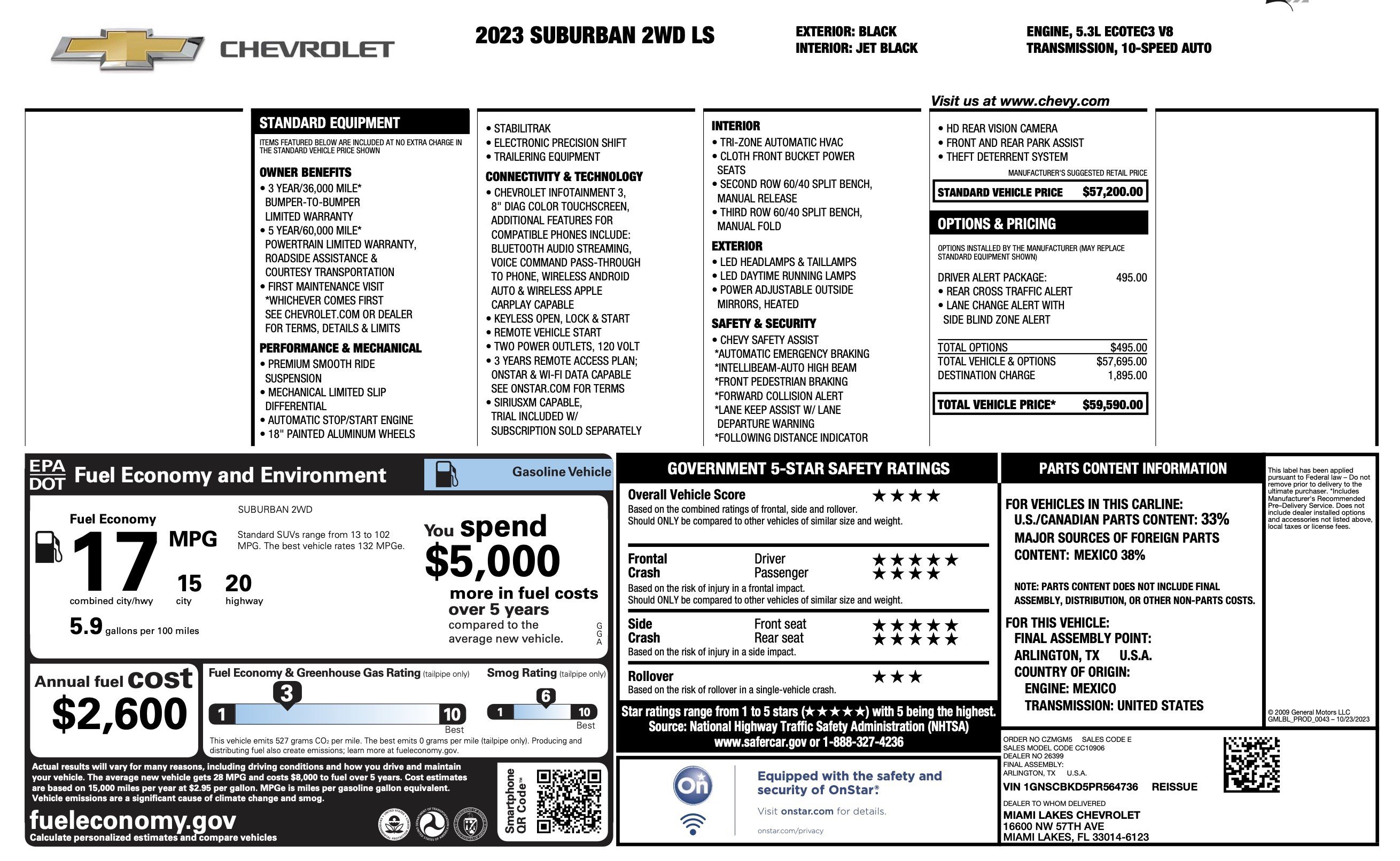 Used 2023 Chevrolet Suburban LS w/ Driver Alert Package RWD image 4
