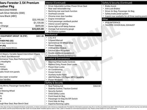 Used 2010 Subaru Forester 2.5X Premium w/ Popular Equipment Group 1B AWD/4WD image 2