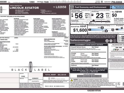 Used 2023 Lincoln Aviator Black Label Grand Touring AWD/4WD image 1