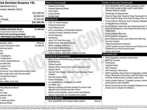 Used 2023 Buick Envision Essence w/ Sport Touring Package FWD image 2